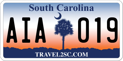 SC license plate AIA019