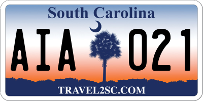 SC license plate AIA021