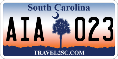 SC license plate AIA023