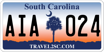 SC license plate AIA024