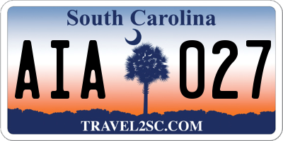 SC license plate AIA027