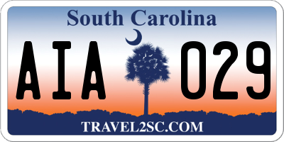 SC license plate AIA029