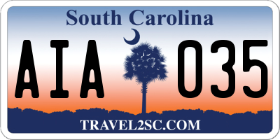 SC license plate AIA035