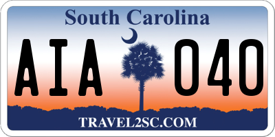 SC license plate AIA040