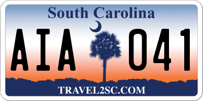 SC license plate AIA041