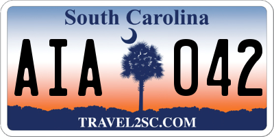SC license plate AIA042