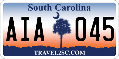 SC license plate AIA045