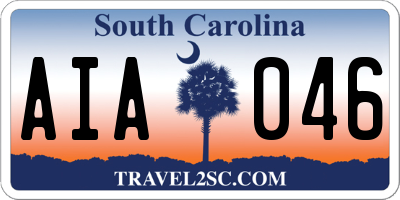 SC license plate AIA046