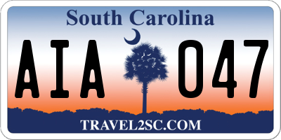 SC license plate AIA047
