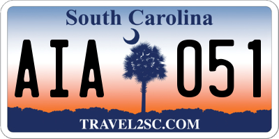 SC license plate AIA051
