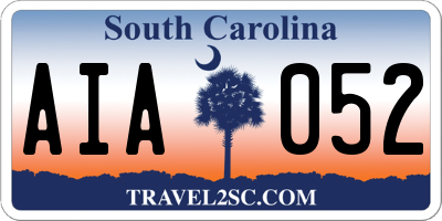 SC license plate AIA052