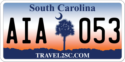 SC license plate AIA053