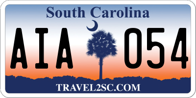 SC license plate AIA054