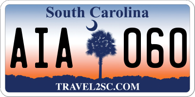 SC license plate AIA060