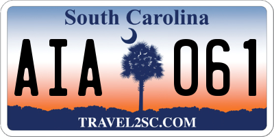 SC license plate AIA061