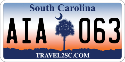 SC license plate AIA063