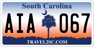 SC license plate AIA067