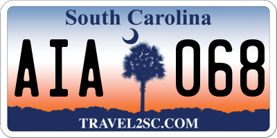 SC license plate AIA068