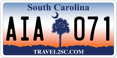 SC license plate AIA071
