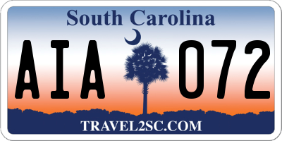 SC license plate AIA072
