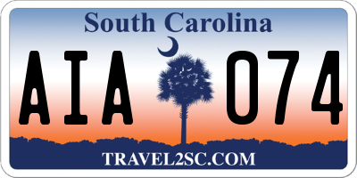 SC license plate AIA074