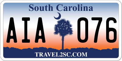 SC license plate AIA076