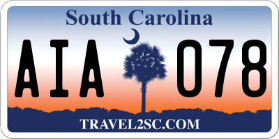 SC license plate AIA078