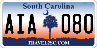 SC license plate AIA080