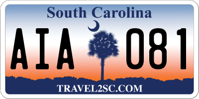 SC license plate AIA081