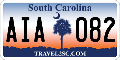 SC license plate AIA082