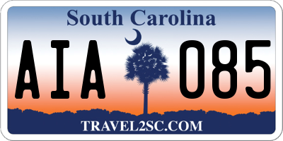 SC license plate AIA085