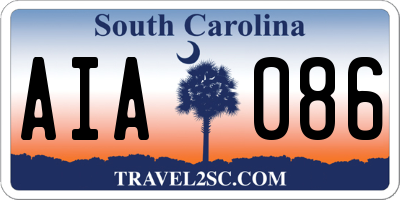 SC license plate AIA086