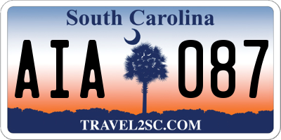 SC license plate AIA087
