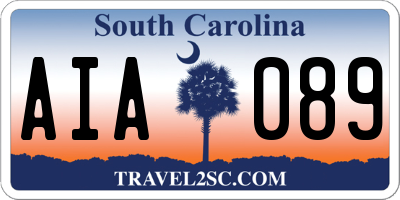 SC license plate AIA089