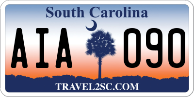 SC license plate AIA090