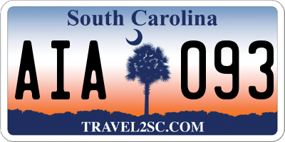 SC license plate AIA093