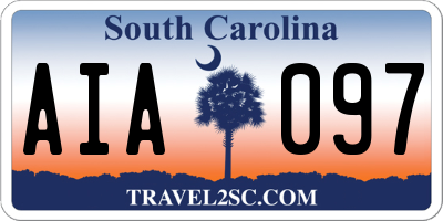 SC license plate AIA097