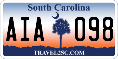 SC license plate AIA098