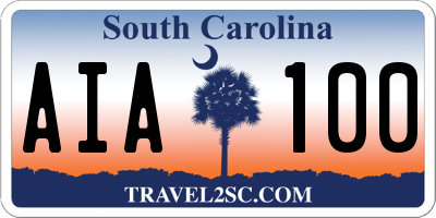 SC license plate AIA100