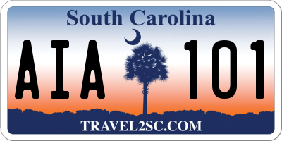 SC license plate AIA101
