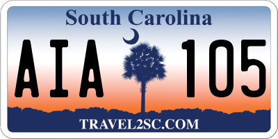 SC license plate AIA105