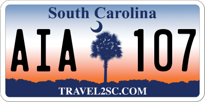 SC license plate AIA107