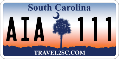 SC license plate AIA111