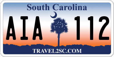 SC license plate AIA112