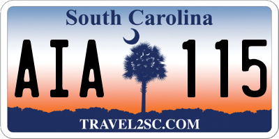 SC license plate AIA115