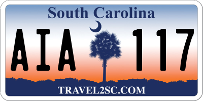 SC license plate AIA117