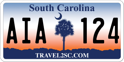 SC license plate AIA124