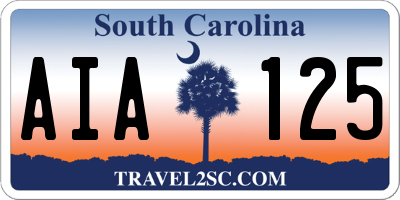 SC license plate AIA125