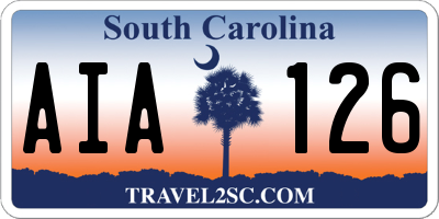 SC license plate AIA126