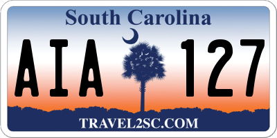 SC license plate AIA127